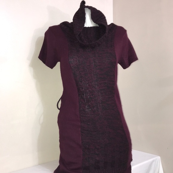 Point Zero Deep Burgundy Wine Turtleneck Dress - Picture 7 of 15